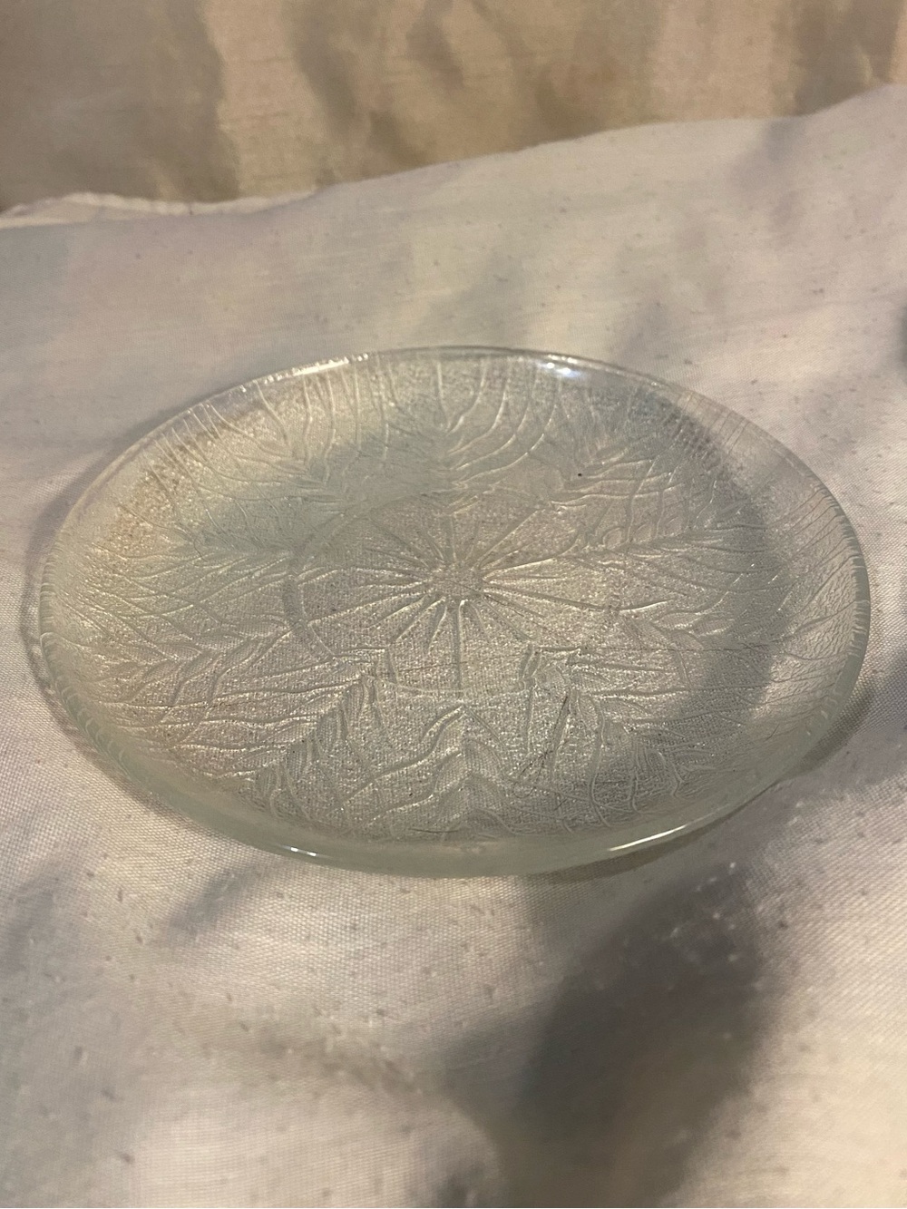 Vintage Arcoroc France Clear Glass Saucers - Country Wheat Pattern - Set of 20